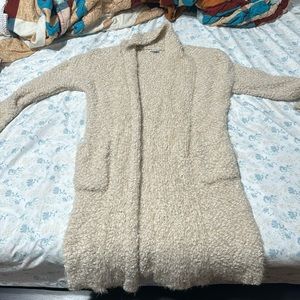 Fashionnova cream long knitted cardigan